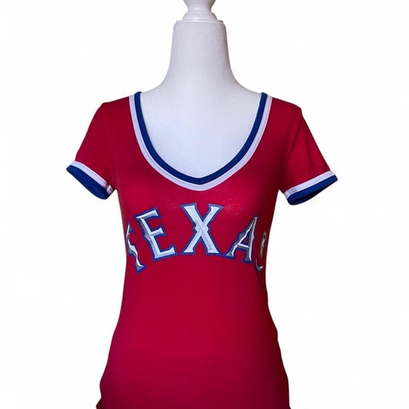 VS PINK baseball deep vneck tee - Picture 3 of 4